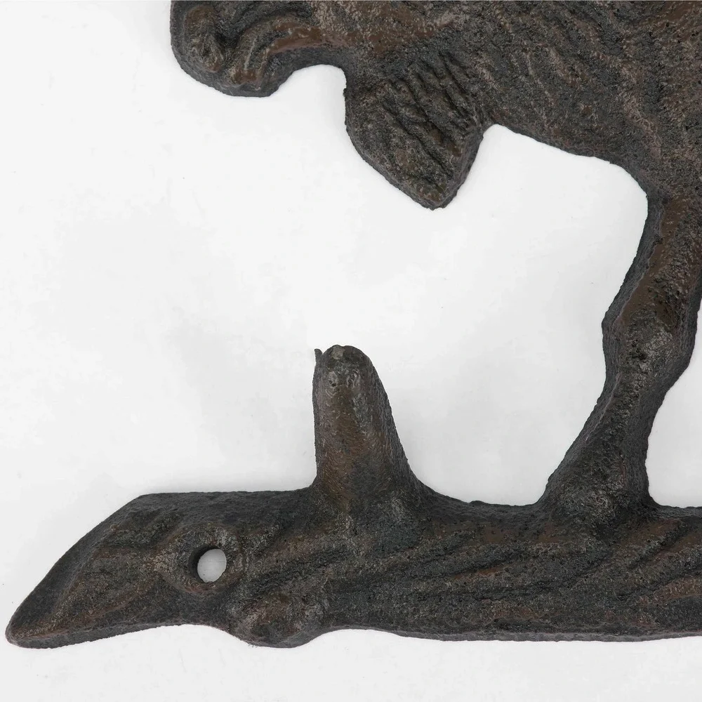 Cast Iron Bull Moose Three Hook Wall Rack Cabin Lodge Farmhouse Decor 9